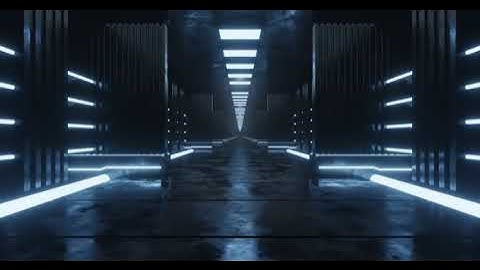 3d rendering seamless loop motion of light blue neon corridor free video
