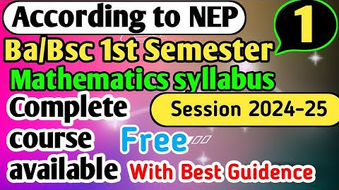 Ba/ Bsc 1st semester mathematics syllabus 2024 Differential Calculus and Integral Calculus #bsc #ba