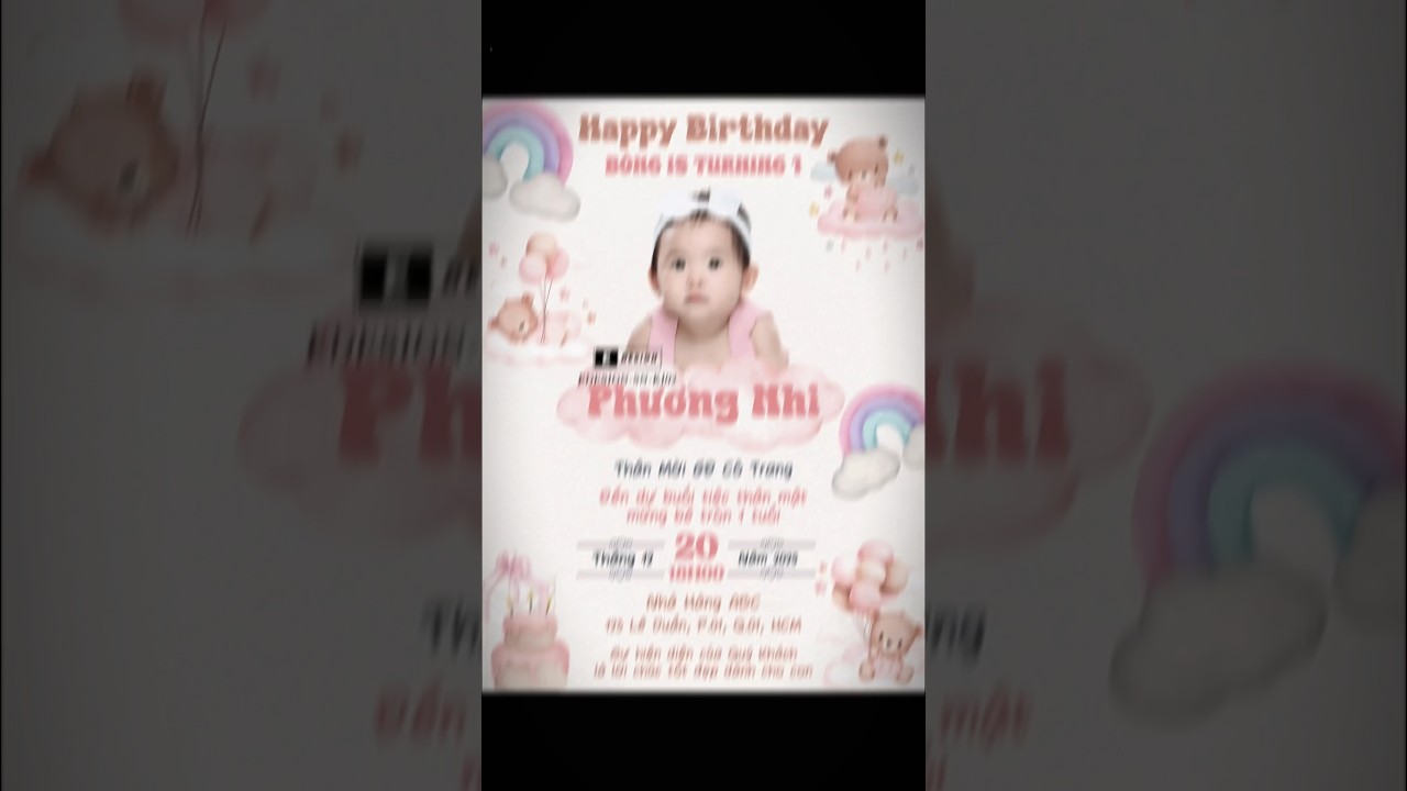 Thiệp thôi nôi, thiệp sinh nhật online cực đẹp #thiepsinhnhat #thieponline #thiepthoinoi - youtube