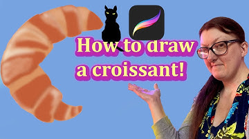 How to draw a croissant, using procreate, digital drawing tutorial for beginners, how to blend
