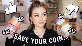 TRYING DRUGSTORE BODY SCRUBS | TREE HUT, DOVE, RAW SUGAR & MORE