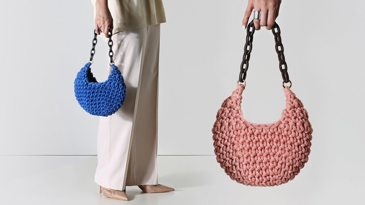 클래식한 벌룬 실루엣의 호보백 뜨기 / Crochet Hobo Bag Pattern