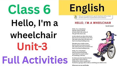 Class 6 English Unit 3 chapter 2 Hello,  I