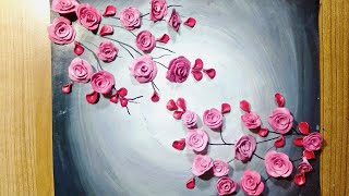 3D floral painting / 3D Rose painting / clay painting / very easy for beginners /  step by step