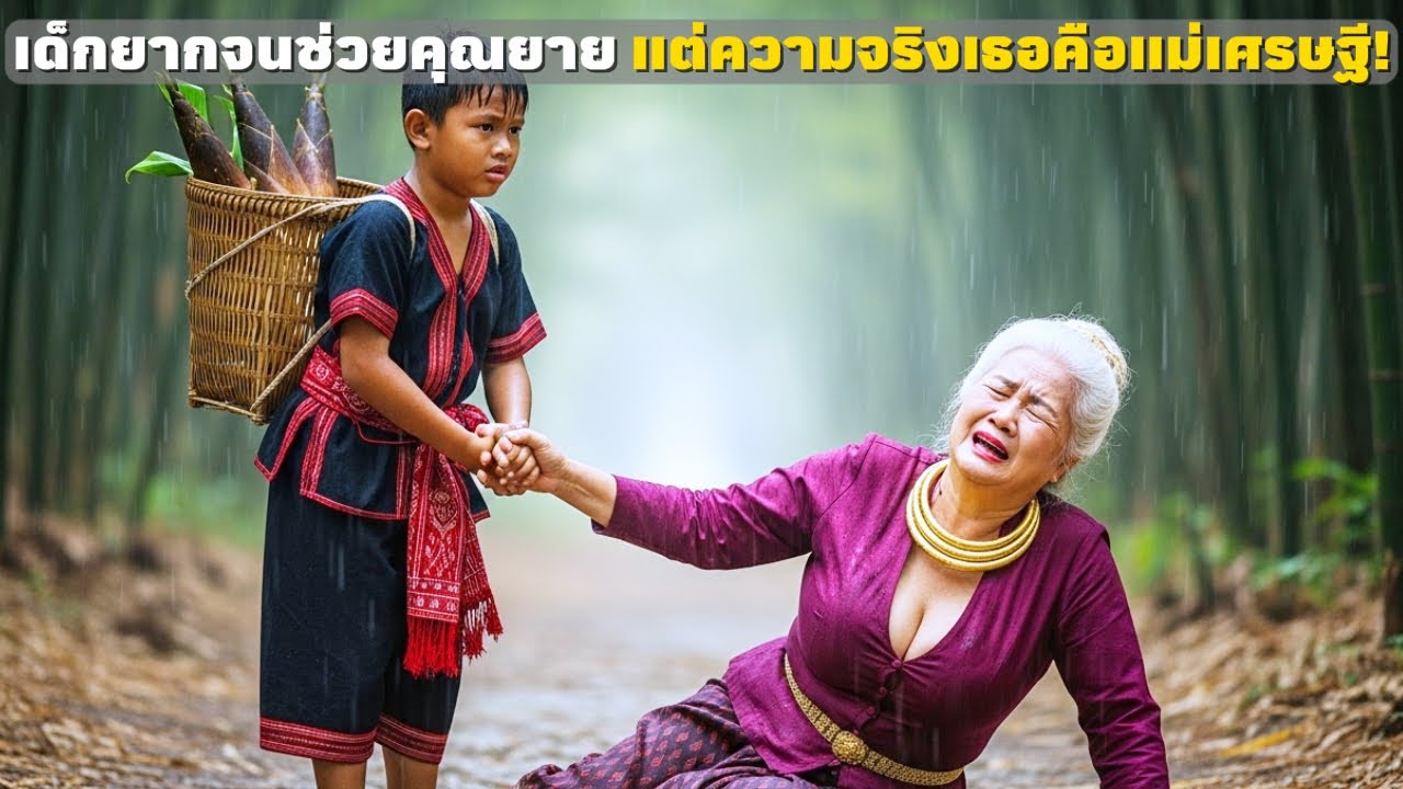 เด็กชายเก็บหน่อไม้ขายช่วยหญิงชราที่เป็นลม โดยไม่รู้ว่าเธอคือแม่ของเศรษฐี และเบื้องหลังมีแผนร้าย
