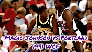 Magic Johnson vs Portland Trail Blazers: 1991 WCF (Playoffs Series Highlights)