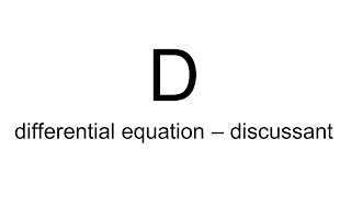 differential equation - discussant | D | English Dictionary
