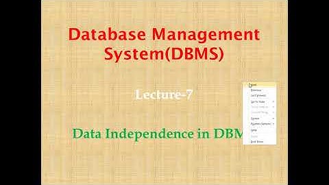 Data independence in DBMS