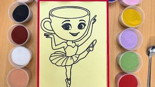 Ballerina Cappuccina 💃☕ | Relaxing Sand Art 🎨 | 힐링 모래 그림 #art