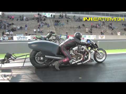 Jim Page's 6.66 at 210 mph Nitro Harley debut