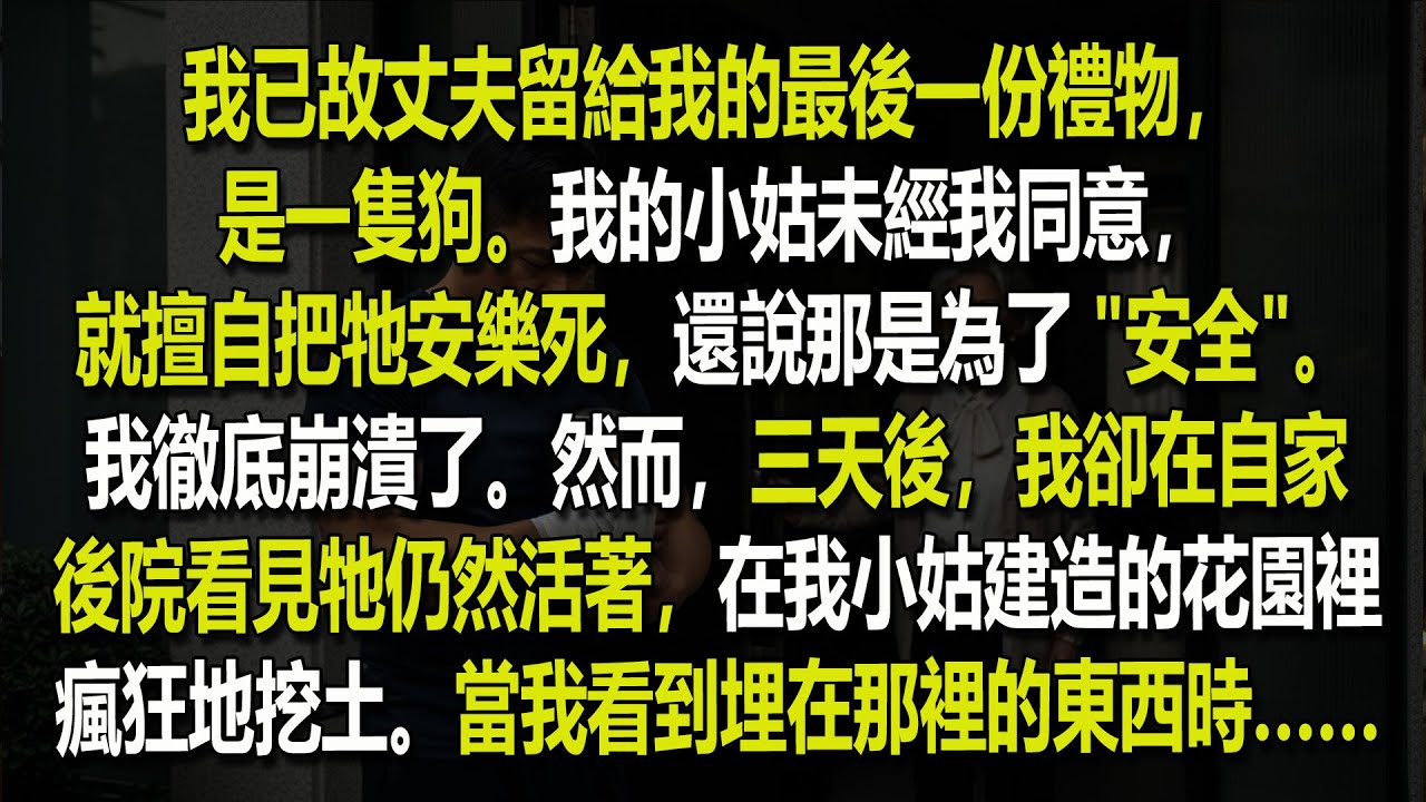 我的小姑背著我，偷偷把我已故丈夫的狗安樂死了——結果我卻發現牠還活著，正在我家後院挖土……🐕😱