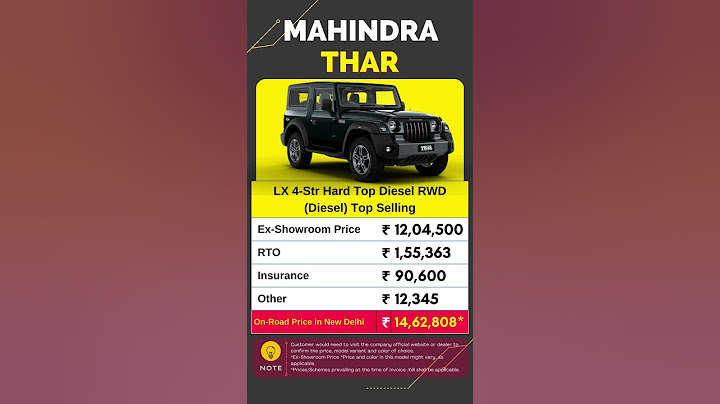 Mahindra THAR LX 4-Str Hard Top Diesel RWD Top Selling On Road Price June 2023 | CarLenaHai
