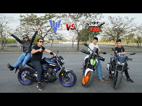Video Yamaha MT-03, Kawasaki Z300, KTM Duke 390: Xe nào đẹp... - youtube