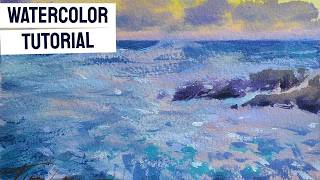 WATERCOLOR TUTORIAL- How to Paint a Soft Evening Seascape #loose #sketch #dailyart screenshot 3
