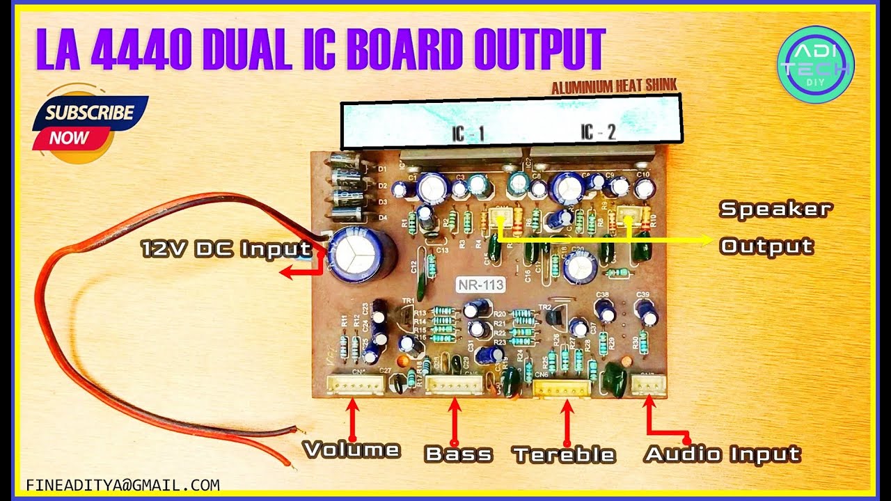 LA4440 Dual IC Stereo Audio Amplifier Board Full Detail Wiring