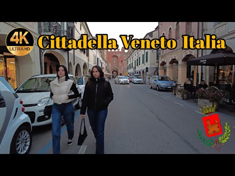 Cittadella Veneto  Italia Virtual Walking Tour in 4K 60fps  City of Italy  🇮🇹