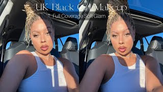 How to: UK Black Girl Makeup (Full Coverage Soft Glam) | Step-by-Step | GOLDYNAPS screenshot 5