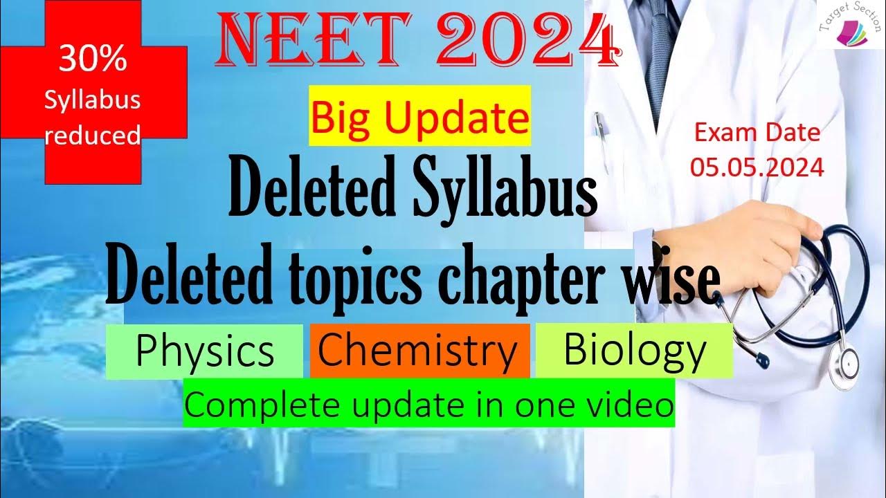 NEET Deleted syllabus 2024 ll NEET reduced syllabus 2024 ll NEET