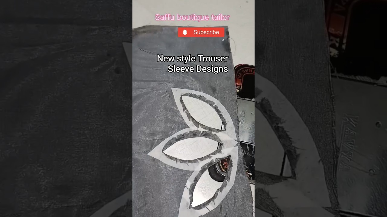 Latest & Unique Styles Trouser Sleeve Designs😍 Leaf pattern cut work pant design with organza fabric