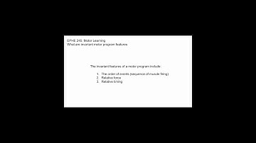 Invariant Motor Program Features