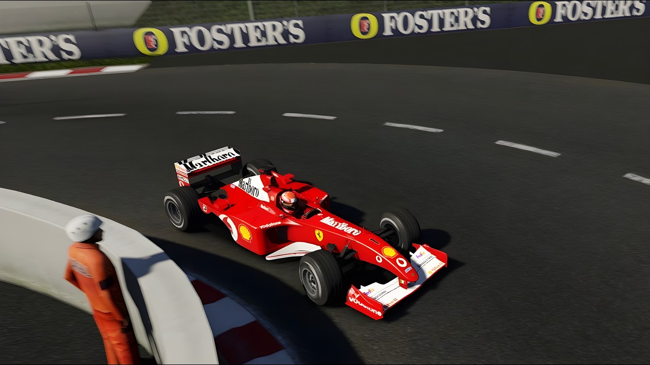 Michael Schumacher in the Ferrari F2001 at Spa-Francorchamps 2001 - Assetto Corsa TV Cam