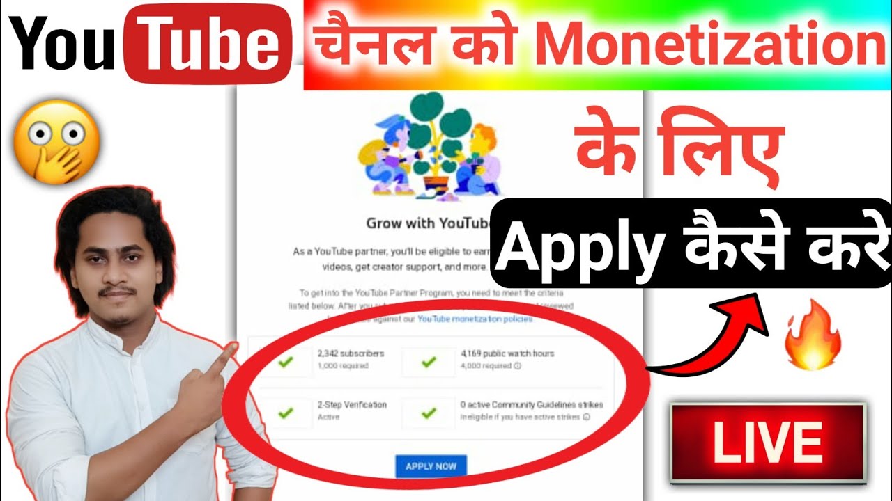 Youtube channel Ka Monetization Enable Kaise Kare ? | How to apply for ...