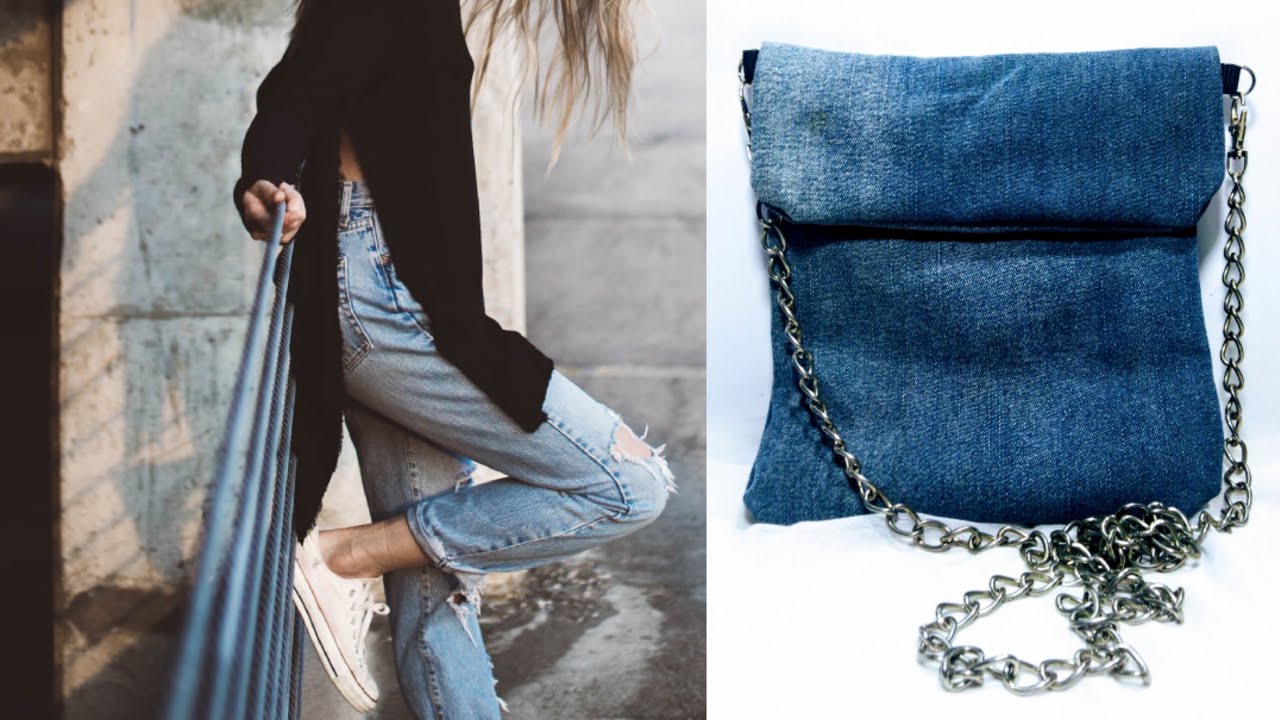 Cara membuat Tas dari Jeans Bekas How to make a bag from 