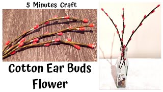 Cotton Ear Buds Flower / Newspaper Craft /Recycle /Flower Craft /5 Minutes Craft / Best out of Waste
