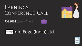 Info Edge (India) Ltd. (NAUKRI) Earnings Call | Q4 2024 | Earnings Conference Call by Earnings Conference Calls 67 views 2 weeks ago 1 hour, 3 minutes