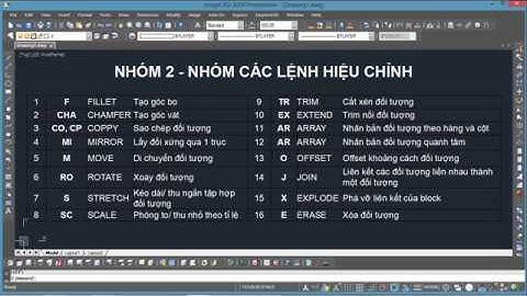 Hướng đẫn sử dụng lệnh tắt trên CAD | Nhóm các lệnh hiệu chỉnh trong vẽ CAD 2D