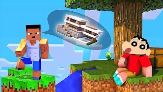 SHINCHAN Made An ULTIMATE MODERN HOUSE In SKYBLOCK