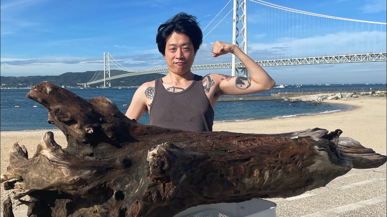 大型流木の通販販売】垂水アジュール舞子海岸ゴミ拾い環境整備