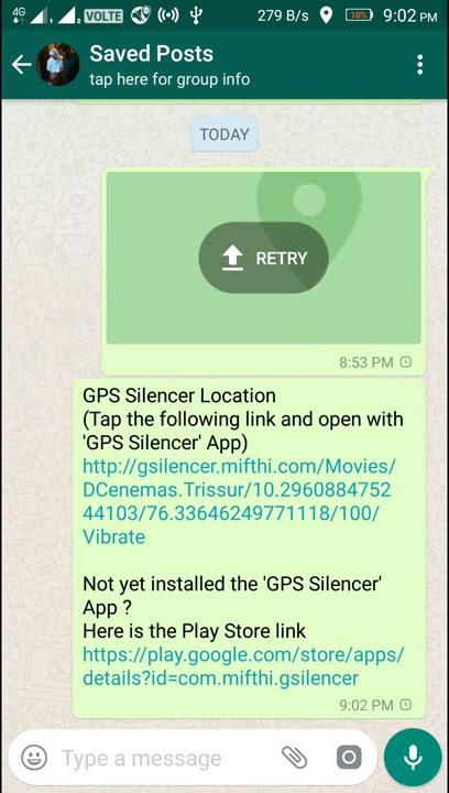 Sharing A Location Through WhatsApp - GPS Silencer