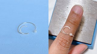 How to make ring/making simple wire alphabet ring/letter c ring/adjustable handmade ring/intial ring