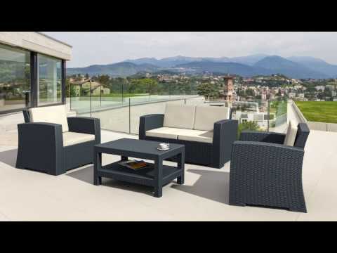 Диван садовий 2-місний з ротангу Siesta Monaco Lounge Sofa, видео 1