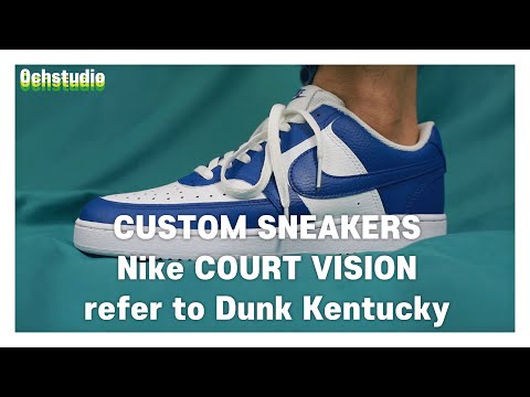 신발커스텀 가성비! 덩크 켄터키맛  커스텀 나이키 코트비전  Nike COURT VISION SNEAKERS CUSTOM refer to Dunk Kentucky
