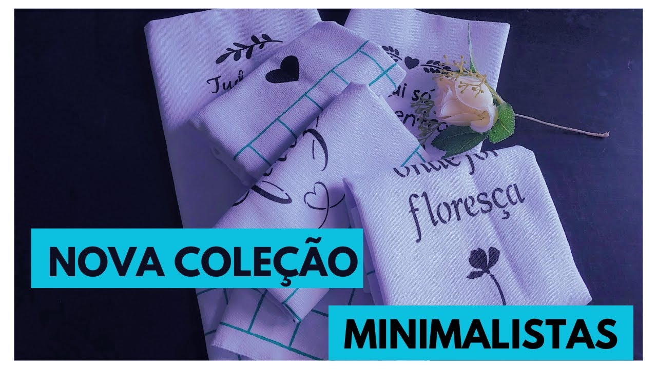 NOVA COLEÇÃO DE ESTAMPAS MINIMALISTAS! 5 LINDAS ESTAMPAS EM PANO DE PRATO #pinturaemtecido #estencil