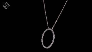 Lab Diamond Circle Necklace Pendant 1 Carat Set in 925 Silver - NDG5257U