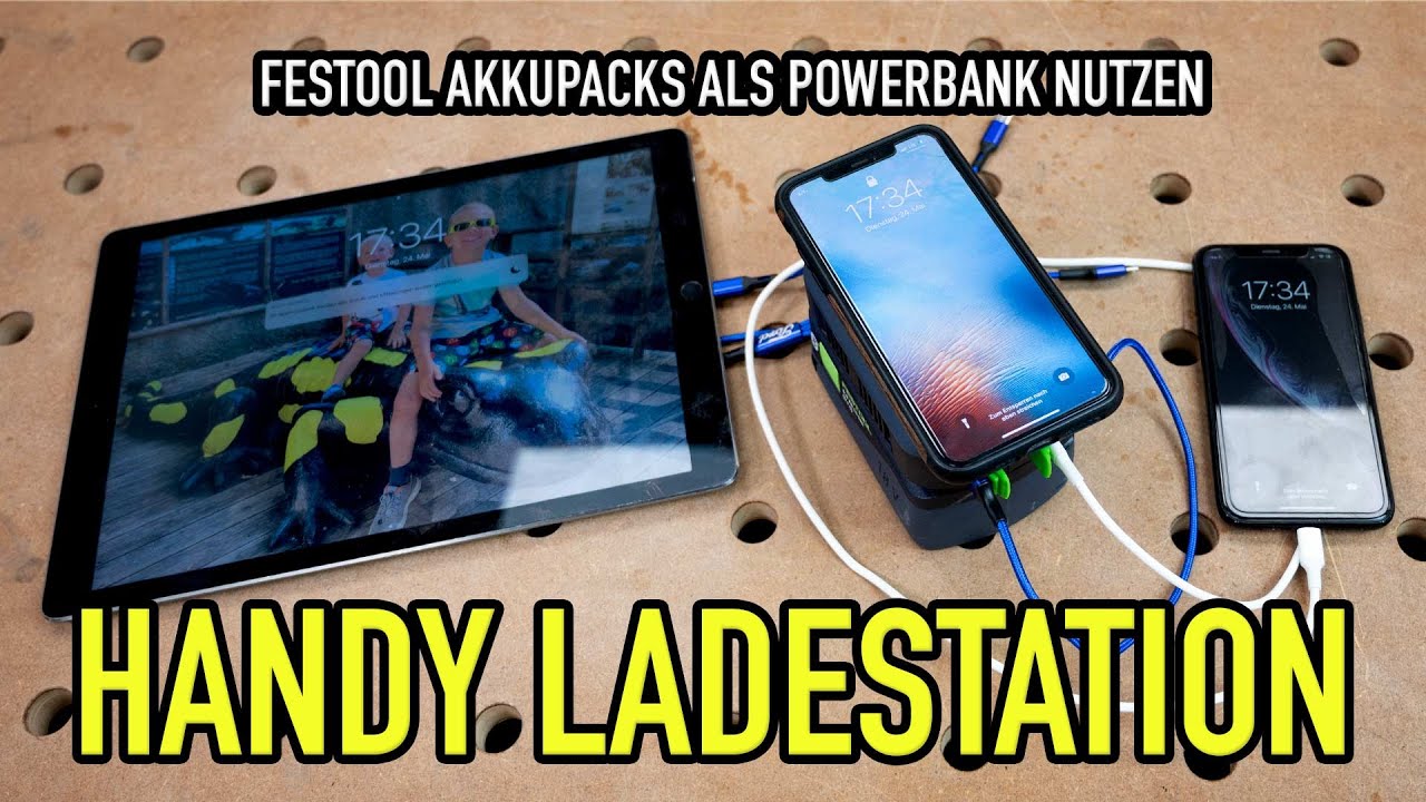 Elektrowerkzeuge :: Akkus & Ladegeräte :: Akkus :: Festool PHC 18 Handy  Ladestation Induktionsladung / USB-A / USB-C + 1x Akku 4,0 Ah