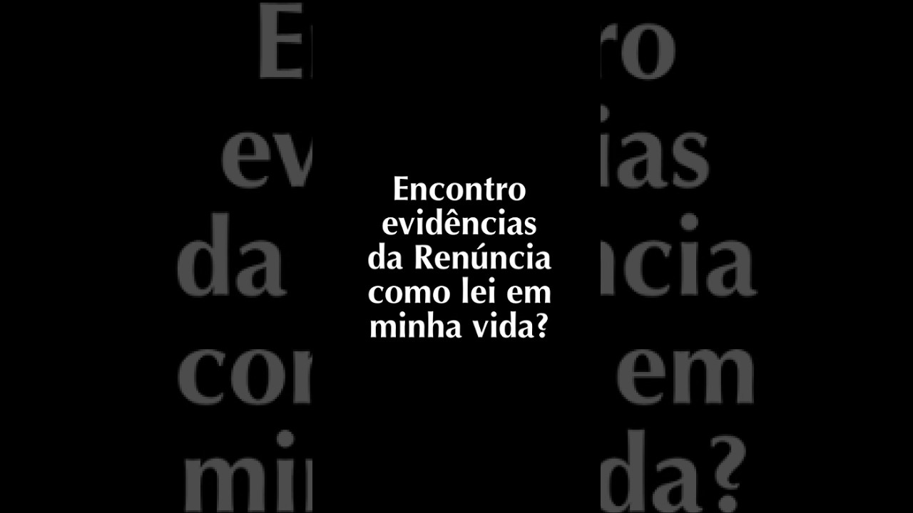 Cafh | Minutos com a Diretora | A Renúncia é uma Lei