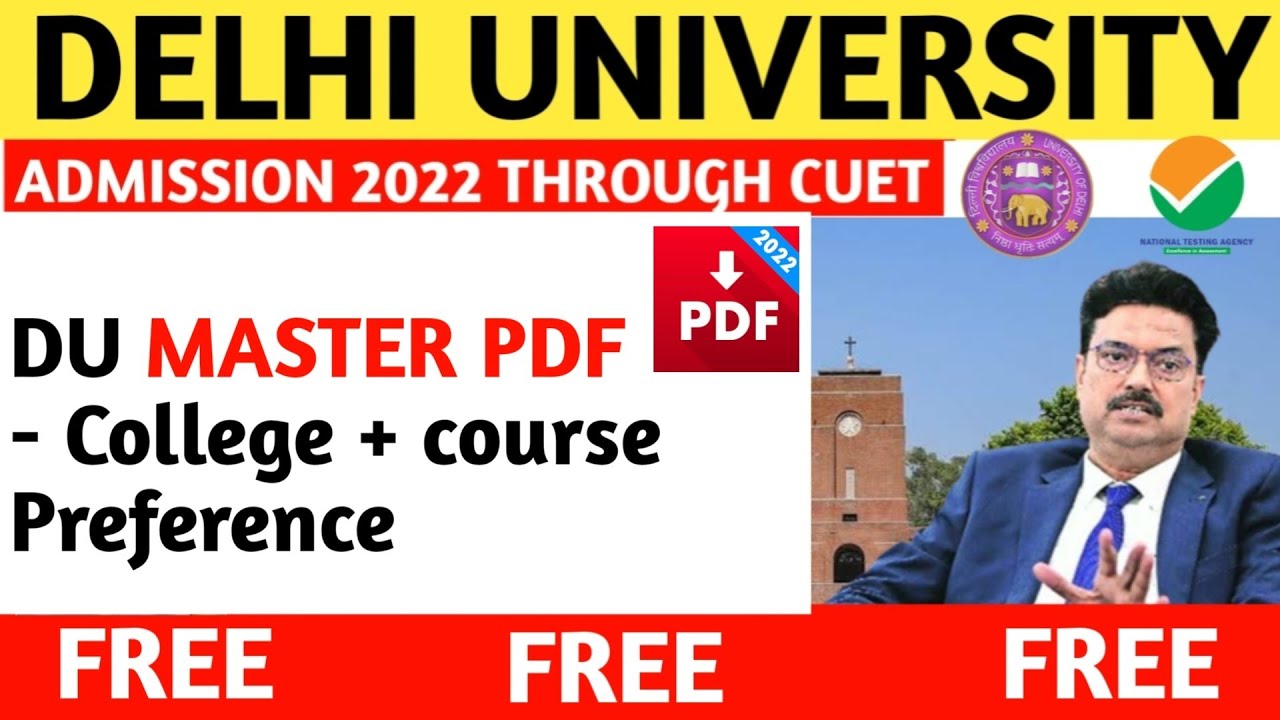 du master pdf | Delhi University latest update|du latest news|du latest ...