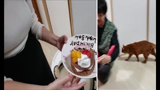 次男１歳の誕生日を祝おう！(茶色猫のウ〇コがどれほどクサイかわかる動画)