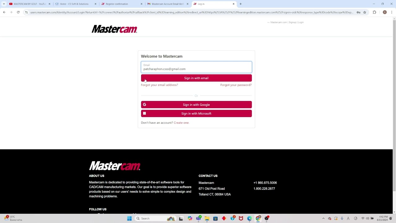ขอ License Mastercam  EP 2.