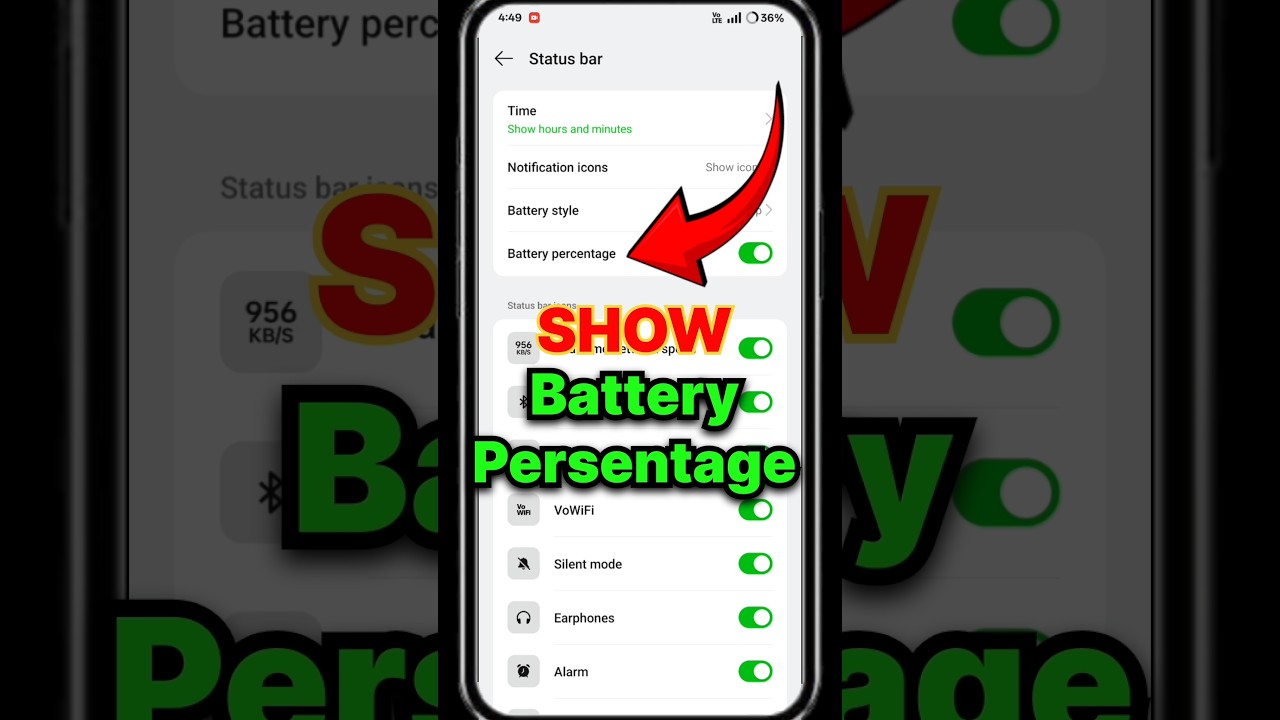How to show battery percentage in mobile🔥|| Battery percentage show kaise kare |
