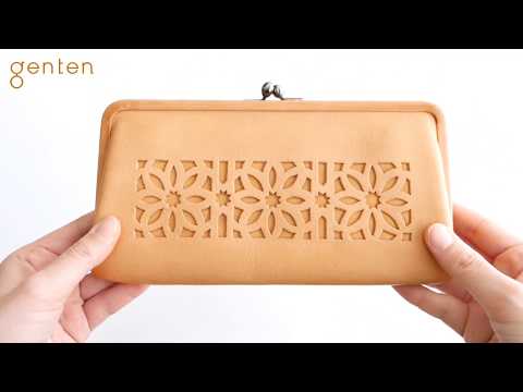 genten（ゲンテン） cut work（カットワーク） がま口長財布 40618