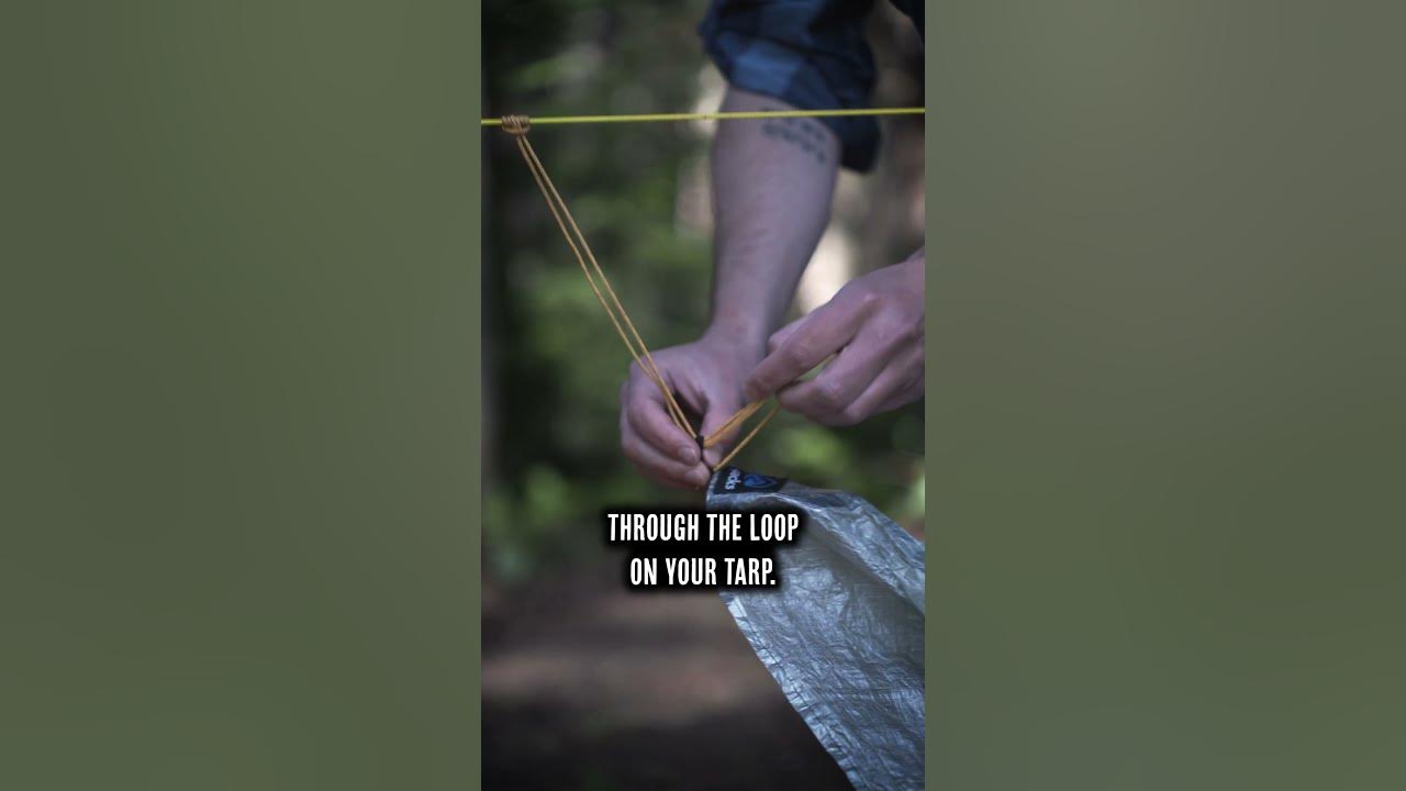 The EASY way to attach a tarp a to a ridgeline while backpacking YouTube
