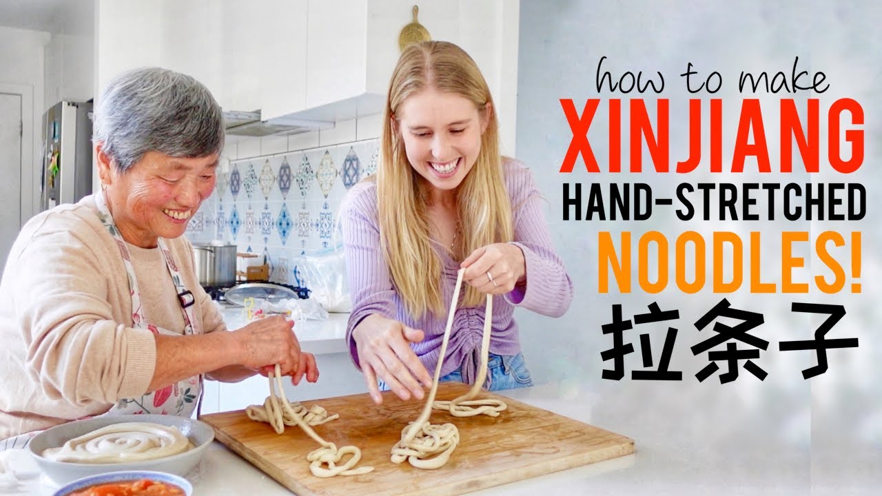 Learn how to make LATIAOZI 拉条子 (hand-stretched noodles) with me!