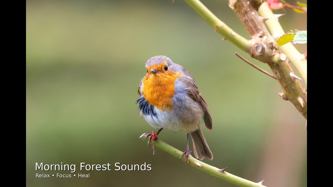 Peaceful Morning Forest Sounds  1 Hour Meditation & Healing Nature Ambience