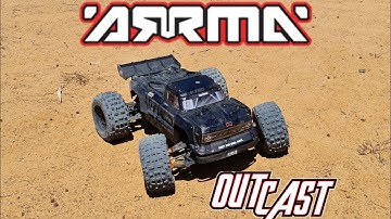 Arrma Outcast Exb 8s Speed Run and first  bash with Hobbywing Max 5  &1100kv Motor #arrmarc #arrma