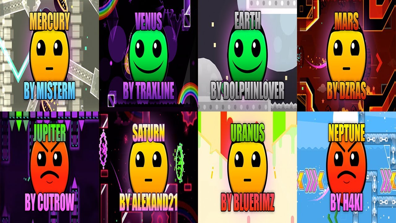 Geometry Dash Solar System All Levels - YouTube